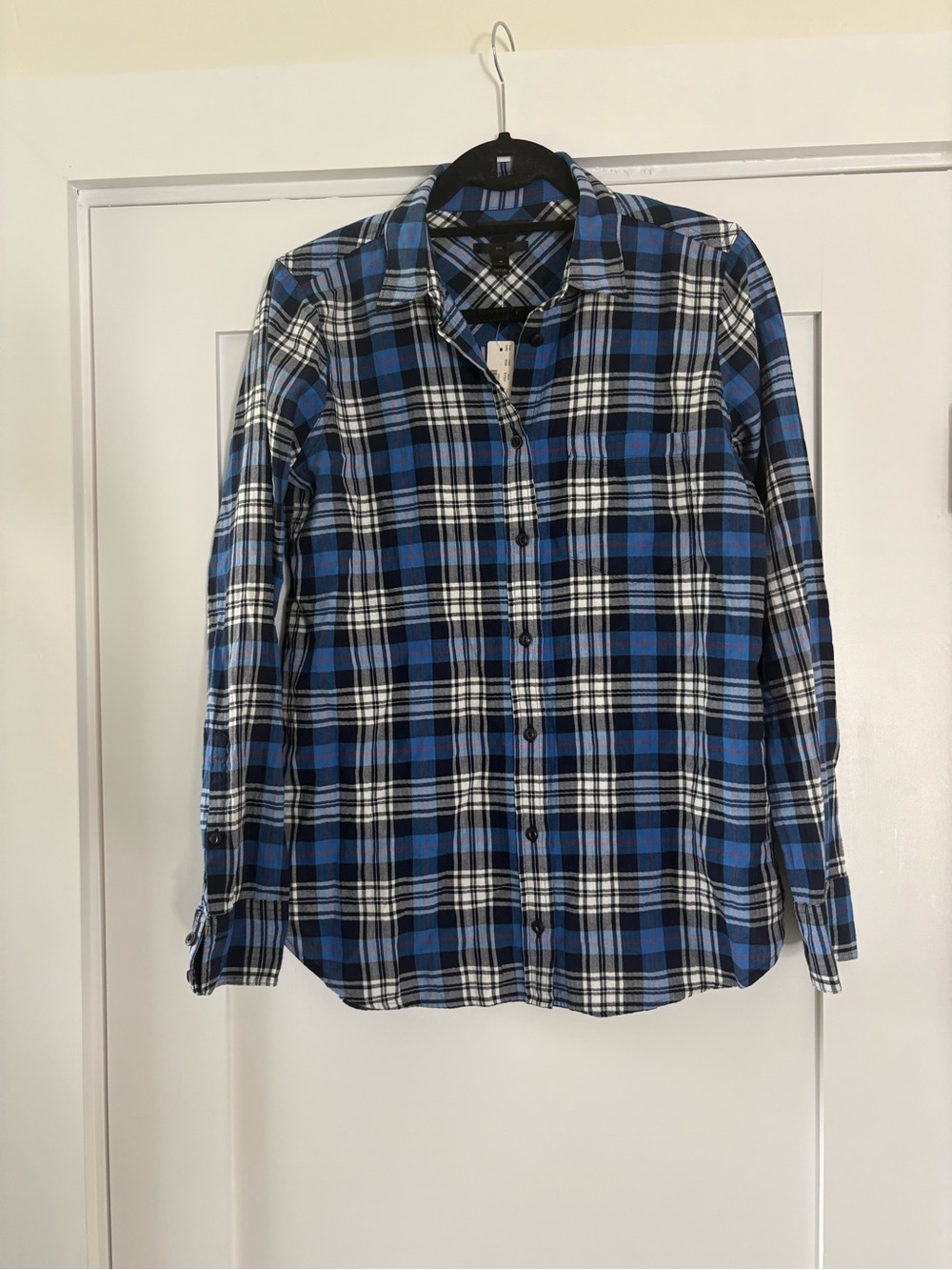NWT J.Crew "Boy Shirt" in Navy Weekend Plaid Button Down - Size 4